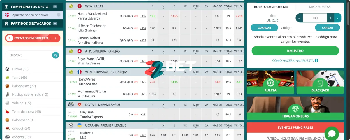 22Bet Ofertas y Bonificaciones