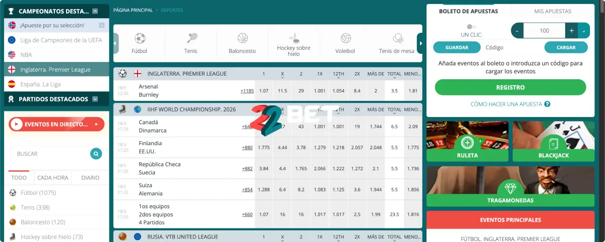 22Bet Apuestas en Línea